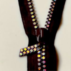 RHINESTONE BIG TOOTH ZIPPER. colorful & super rich.  For blouses & dresses. NWOT